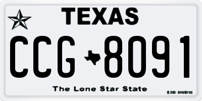 TX license plate CCG8091