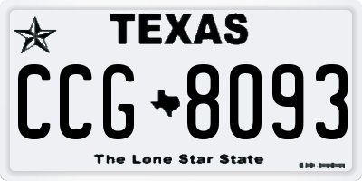 TX license plate CCG8093