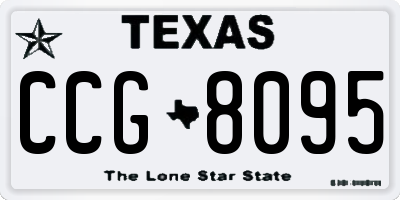 TX license plate CCG8095