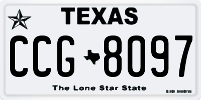TX license plate CCG8097