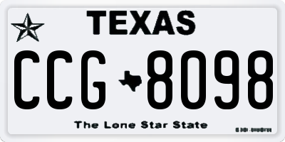 TX license plate CCG8098