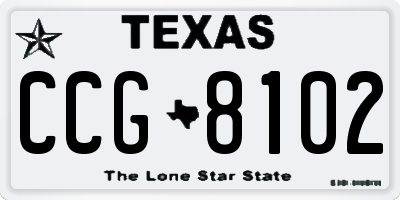 TX license plate CCG8102