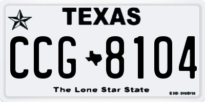 TX license plate CCG8104