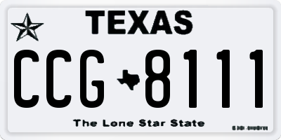 TX license plate CCG8111