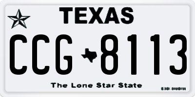 TX license plate CCG8113