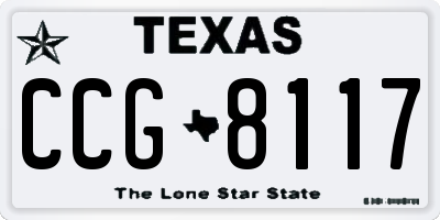 TX license plate CCG8117