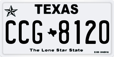 TX license plate CCG8120