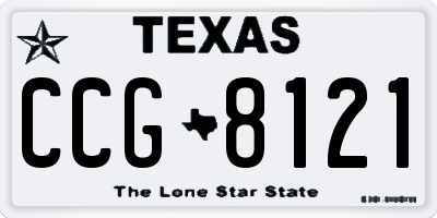TX license plate CCG8121