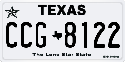 TX license plate CCG8122