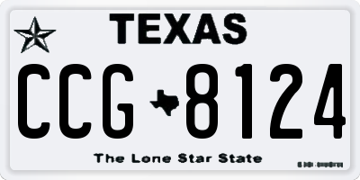 TX license plate CCG8124