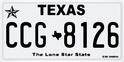 TX license plate CCG8126