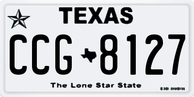 TX license plate CCG8127