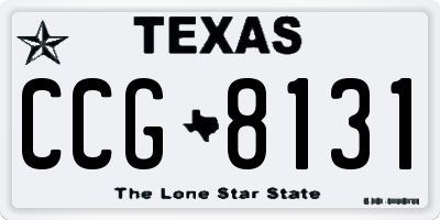 TX license plate CCG8131