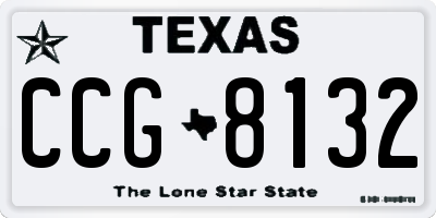 TX license plate CCG8132