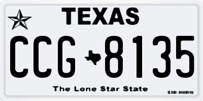 TX license plate CCG8135