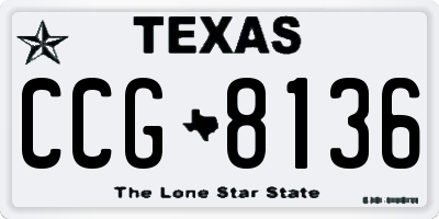 TX license plate CCG8136