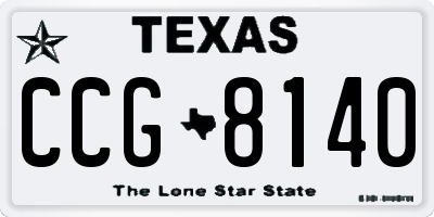 TX license plate CCG8140
