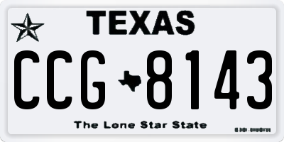 TX license plate CCG8143