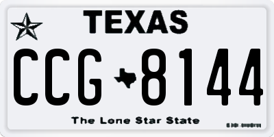 TX license plate CCG8144