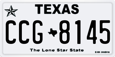 TX license plate CCG8145