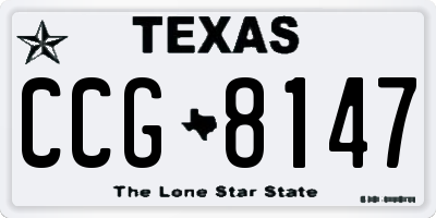 TX license plate CCG8147