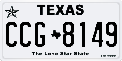 TX license plate CCG8149