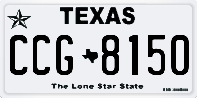 TX license plate CCG8150