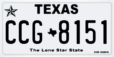TX license plate CCG8151