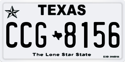 TX license plate CCG8156
