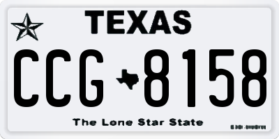 TX license plate CCG8158