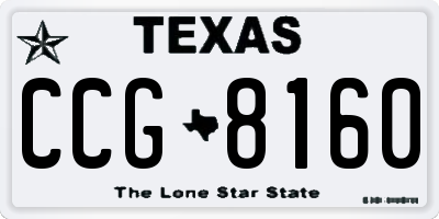 TX license plate CCG8160