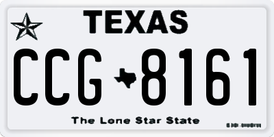 TX license plate CCG8161