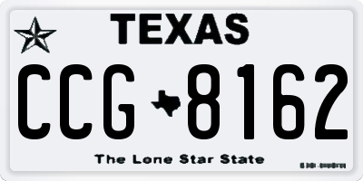 TX license plate CCG8162