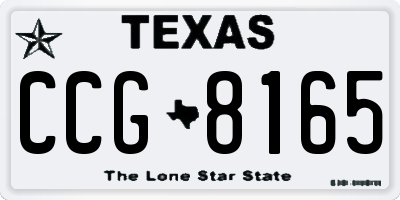 TX license plate CCG8165
