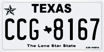 TX license plate CCG8167