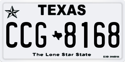 TX license plate CCG8168