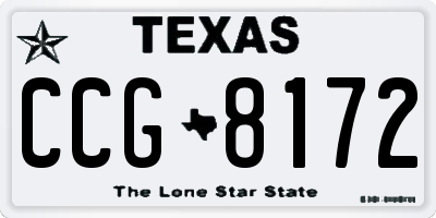 TX license plate CCG8172