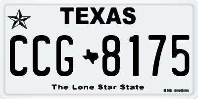 TX license plate CCG8175
