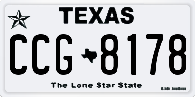 TX license plate CCG8178