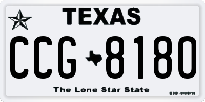 TX license plate CCG8180