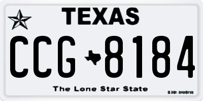 TX license plate CCG8184
