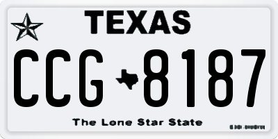 TX license plate CCG8187
