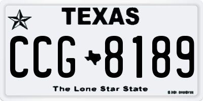TX license plate CCG8189