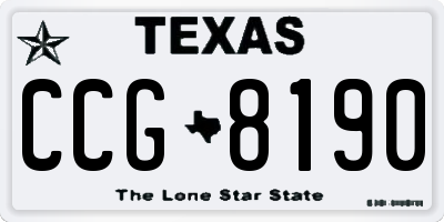 TX license plate CCG8190