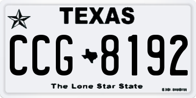TX license plate CCG8192