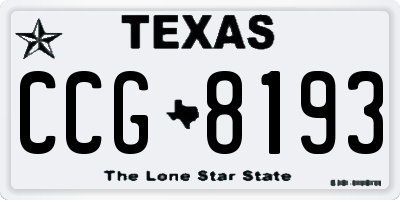 TX license plate CCG8193