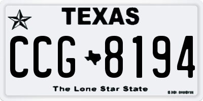 TX license plate CCG8194