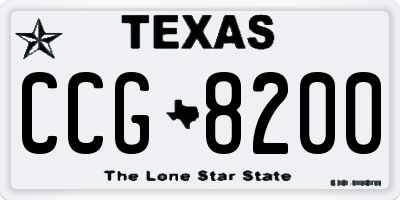 TX license plate CCG8200
