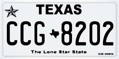 TX license plate CCG8202