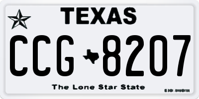 TX license plate CCG8207